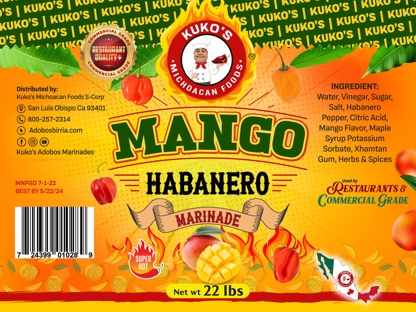 Mango Habanero Adobo Cooking Sauce