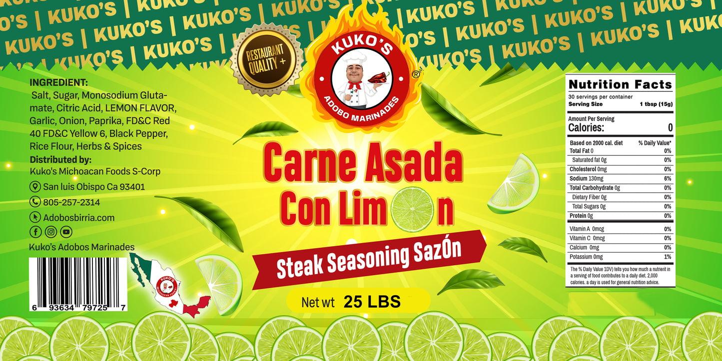 CARNE ASADA CON LIMON Spice lemon concentrate commercial grade