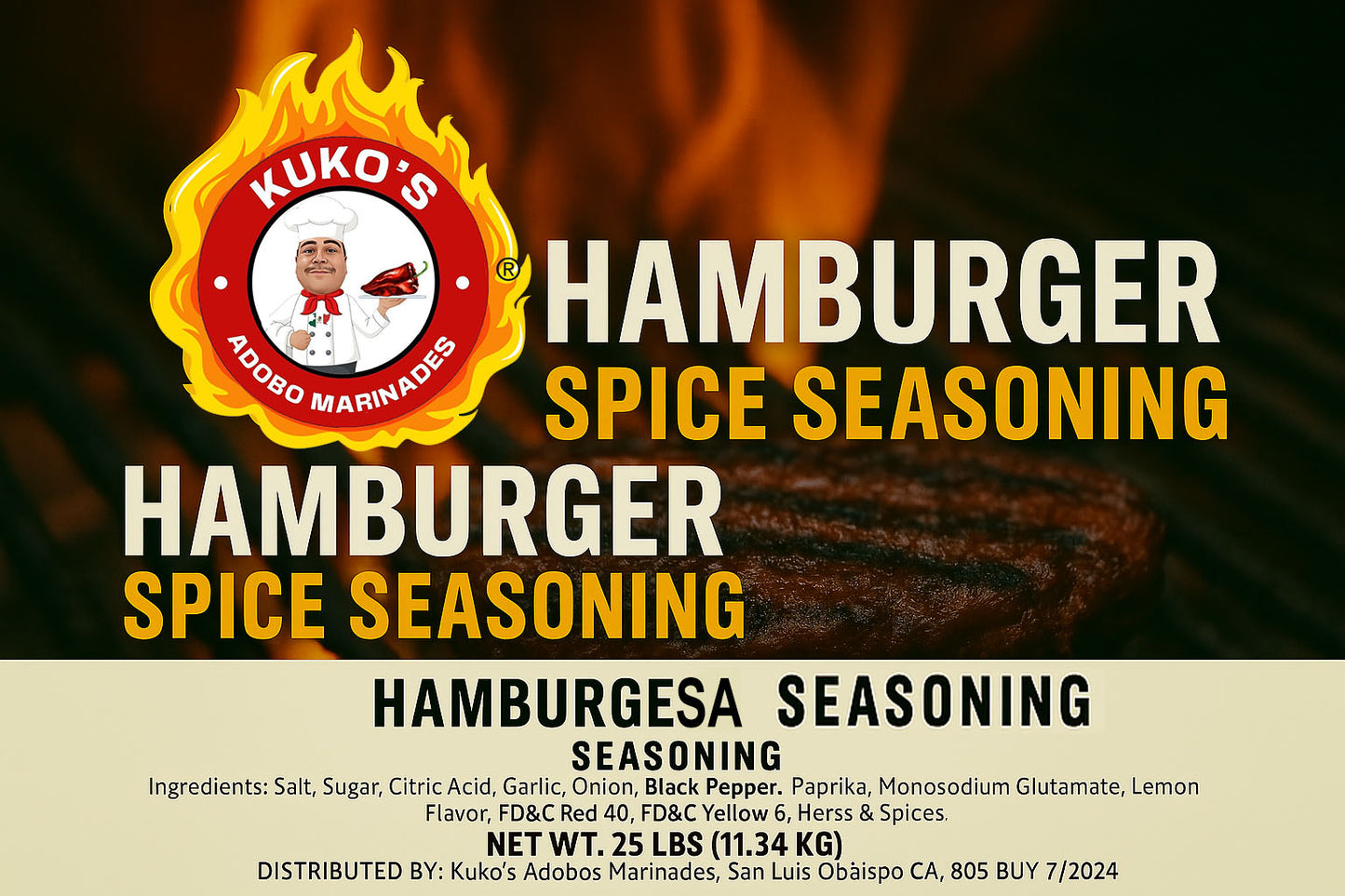 Hamburger Spice Seasonings Restaurant BBQ 4 sizes