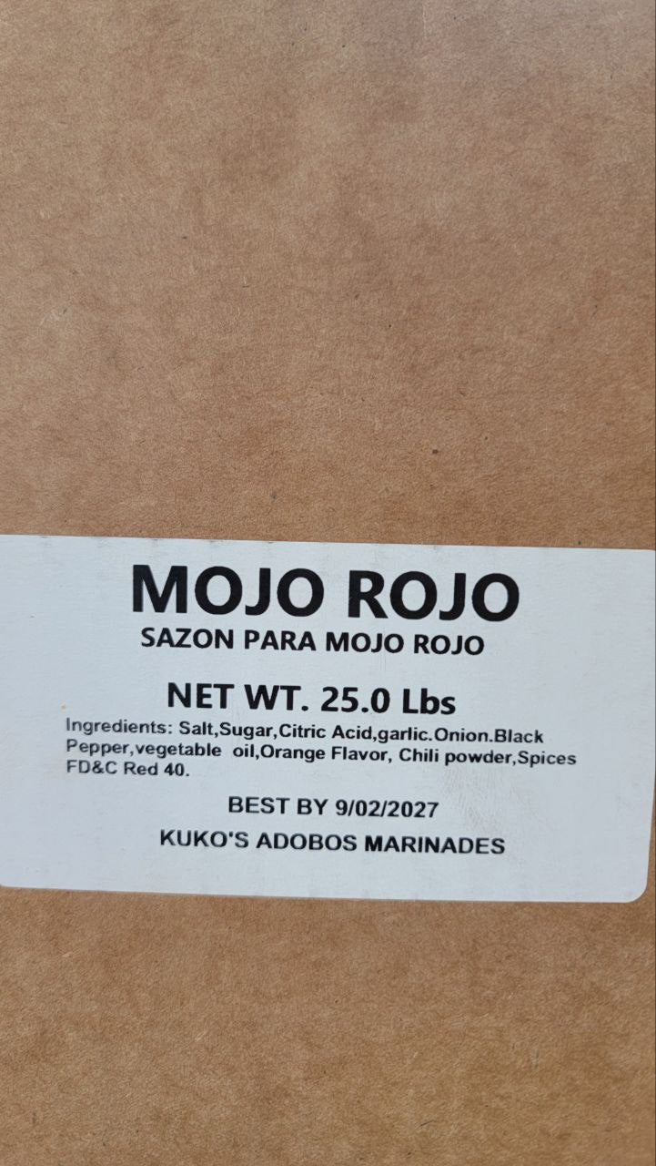 Mojo Rojo Polvo Sazonador 25lbs 10lbs Seasonings