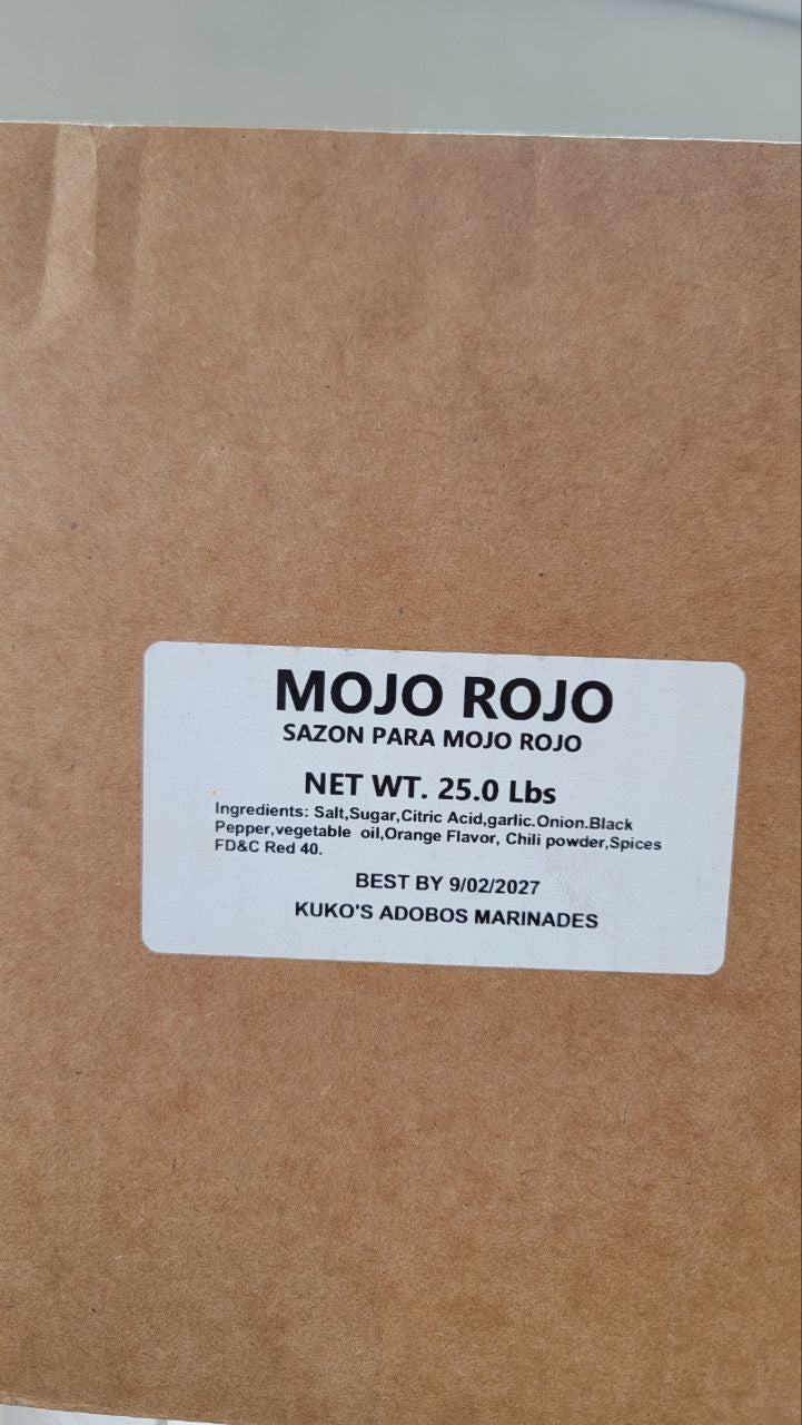 Mojo Rojo Polvo Sazonador 25lbs 10lbs Seasonings
