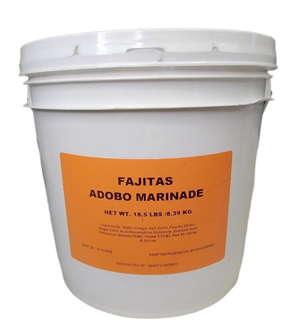 FAJITA ADOBO MARINADE 20lbs bucket cubeta