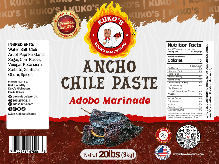 Ancho Chile Paste Adobo Restaurant Food Service 20lbs
