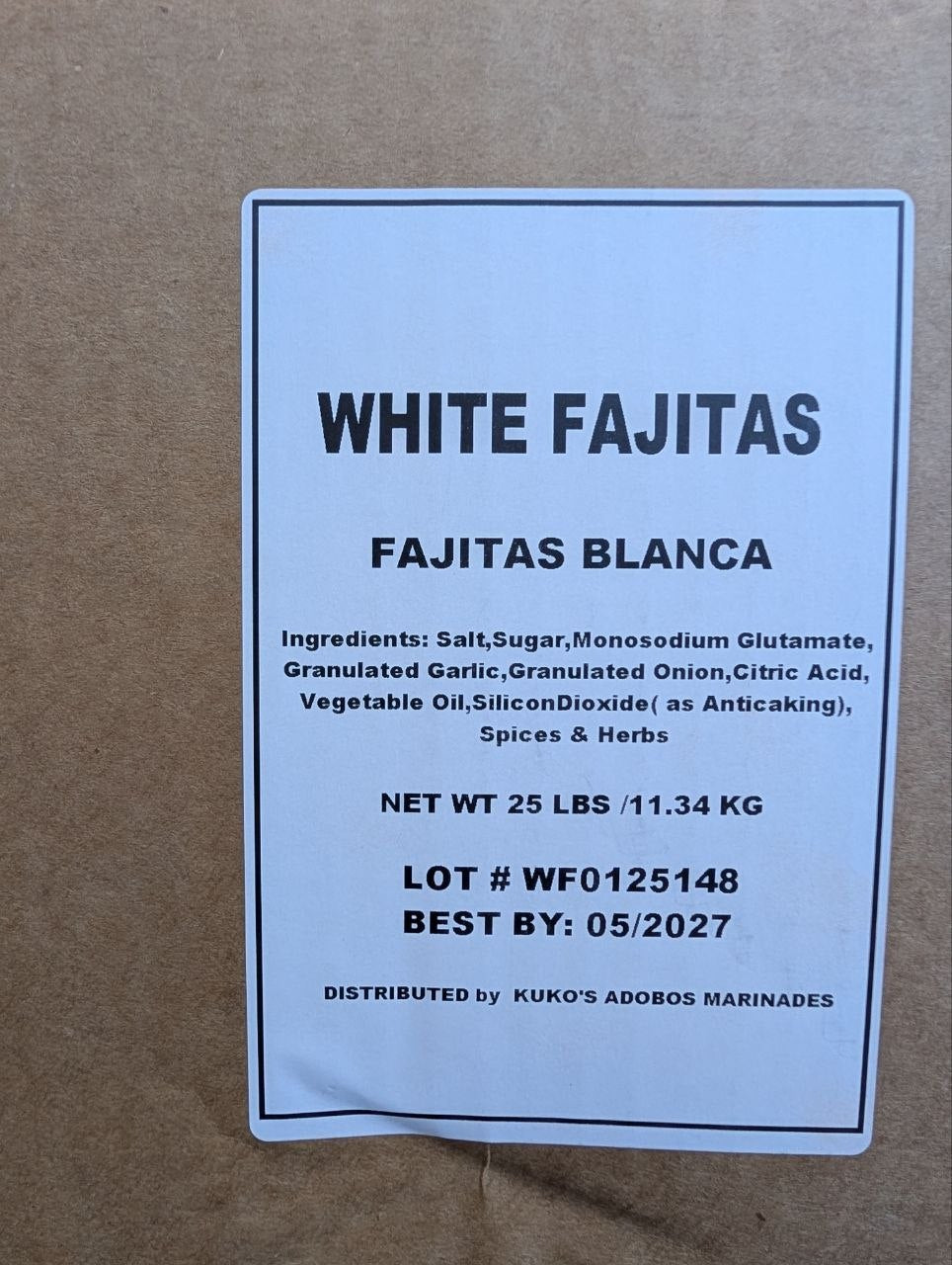 Fajitas Clara SEASONING BLANCA white Sasonador Restaurant Quality
