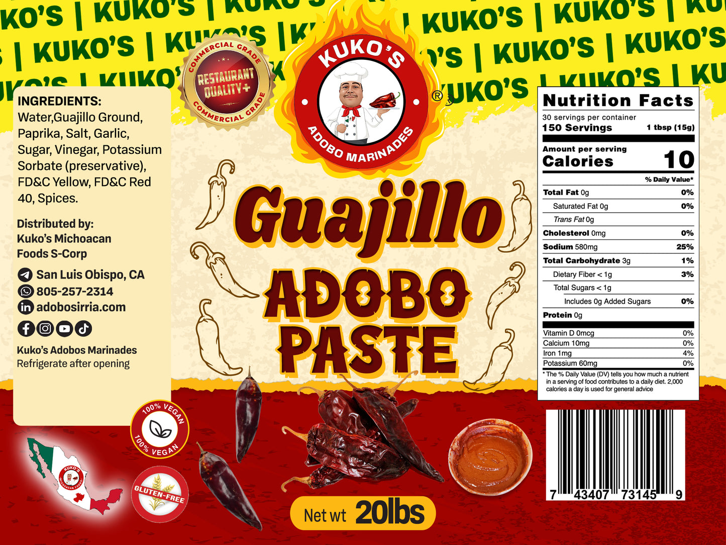 Guajillo Adobo Paste Marinade Restaurant bulk