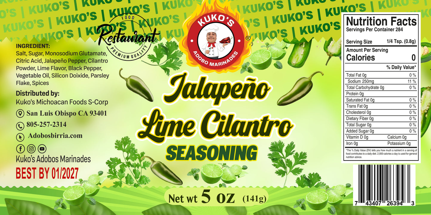 JALAPENO LIME CILANTRO SEASONING restaurant foodservice