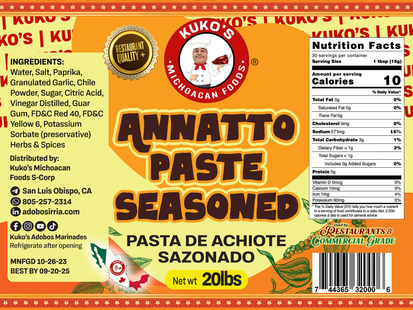 ACHIOTE ANNATTO ADOBO Marinade paste