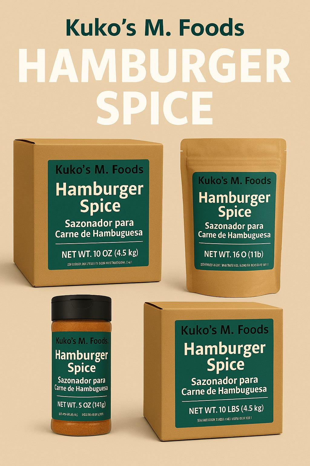 Hamburger Spice Seasonings Restaurant BBQ 4 sizes